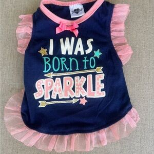 Smoothie Pooch, l was Born to Sparkle, Navy & Pink Dress, Size Small
